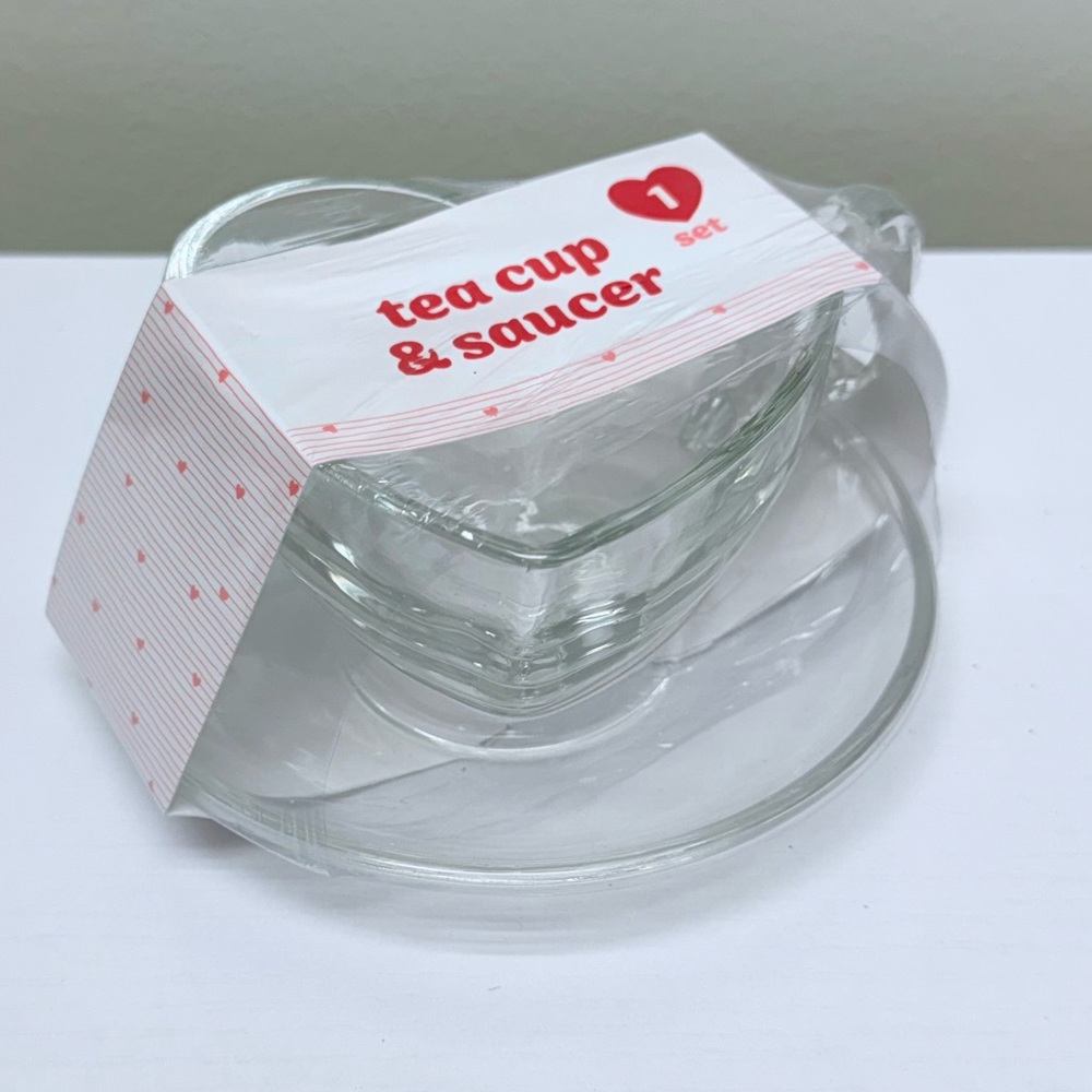 New! Target Bullseye Playground Heart Shaped Teacup & Saucer